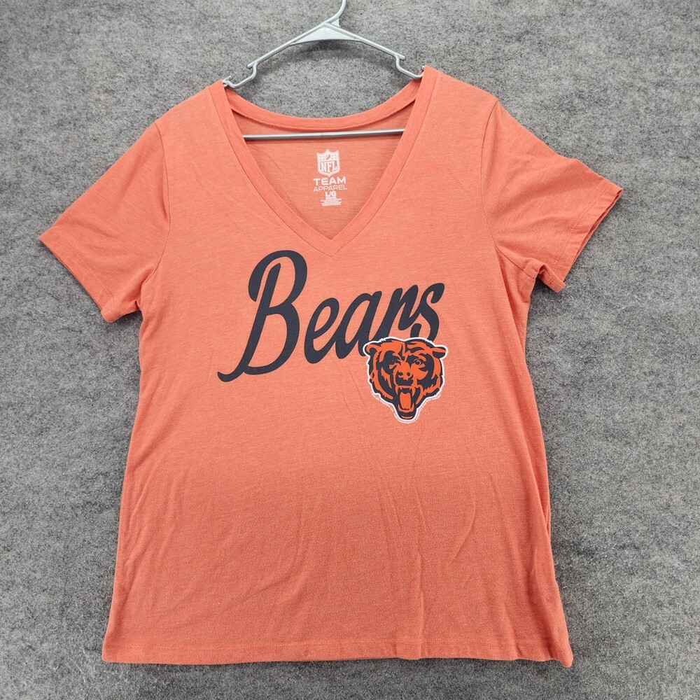 Chicago Bears Shirt Womens Large Short Sleeve V Neck NFL Football